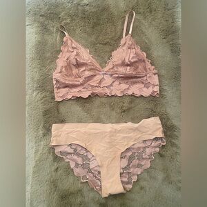 Danskin Lace Bralette‎ Panty Set Rust Women’s XL NWOT